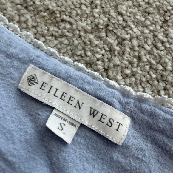 Lot of 2 Eileen West Nightgowns Womens S Blue Cotton Flannel Lace Victorian - Picture 9 of 14